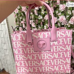 Versace Light Pink Logo Tote